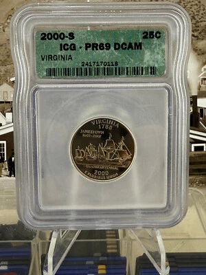 2000-S Graded Proof Clad Virginia Quarter ICG PR69 DCAM 25C SP254 - Image 1 of 2