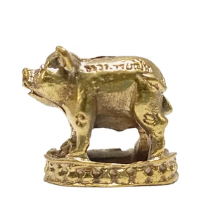 Lucky Pig Standing Brass Figurines Statue Chinese Zodiac Feng shui Garden Decor - Picture 1 of 11