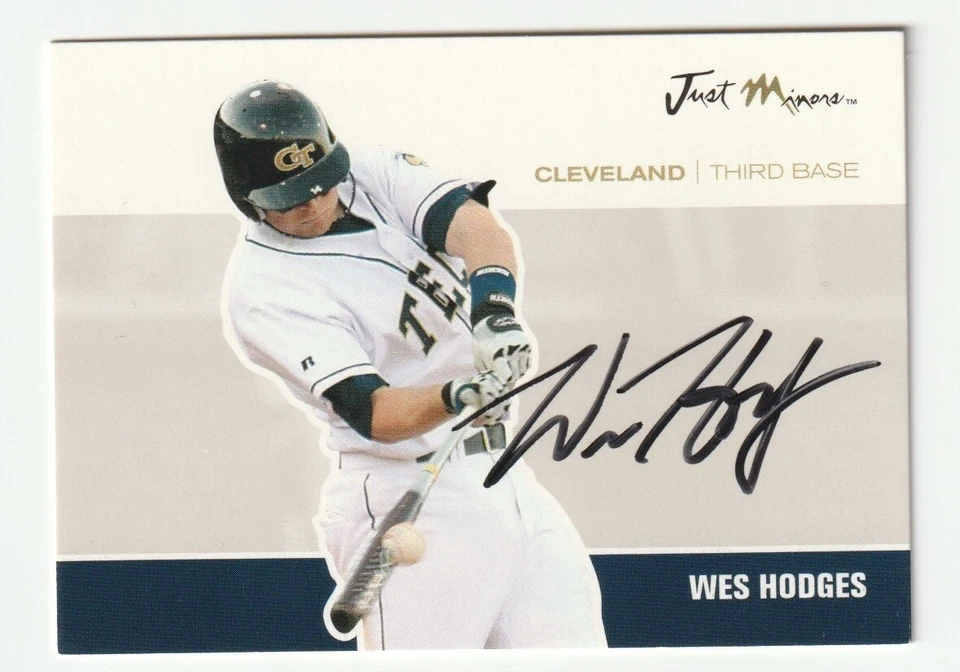 Wes Hodges Signed 2007 Just Minors Card #JA-20 Auto Indians Autograph COA - Image 1 of 1