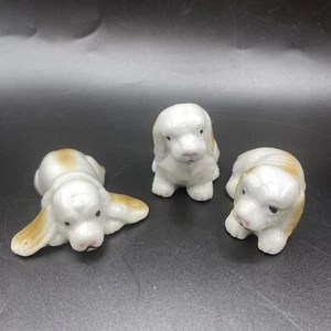 Vintage Dog Figurines Puppy Set of 3 Porcelain Family Liter China Big ears - Picture 1 of 7