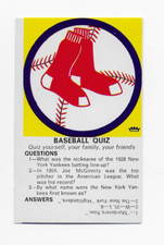 1971 FLEER QUIZ CARD, BOSTON RED SOX