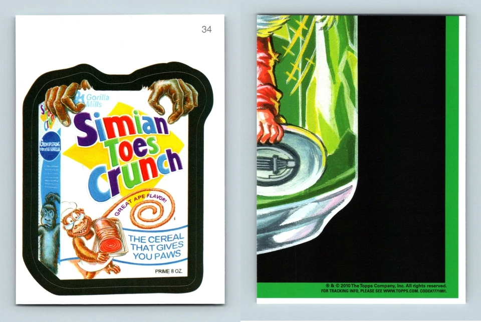 Simian Toes Crunch #34 Wacky Packages Series 7 Topps 2010 Trading Card / Sticker - Image 1 of 1