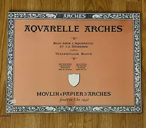 Aquarelle Arches Watercolor Block Paper 18" x 24" Rough Hot Press 20 Sheets NEW - Picture 1 of 5