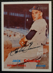2006 Topps Heritage Certified  JACK CRIMIAN  Detroit Tigers  Autograph Auto