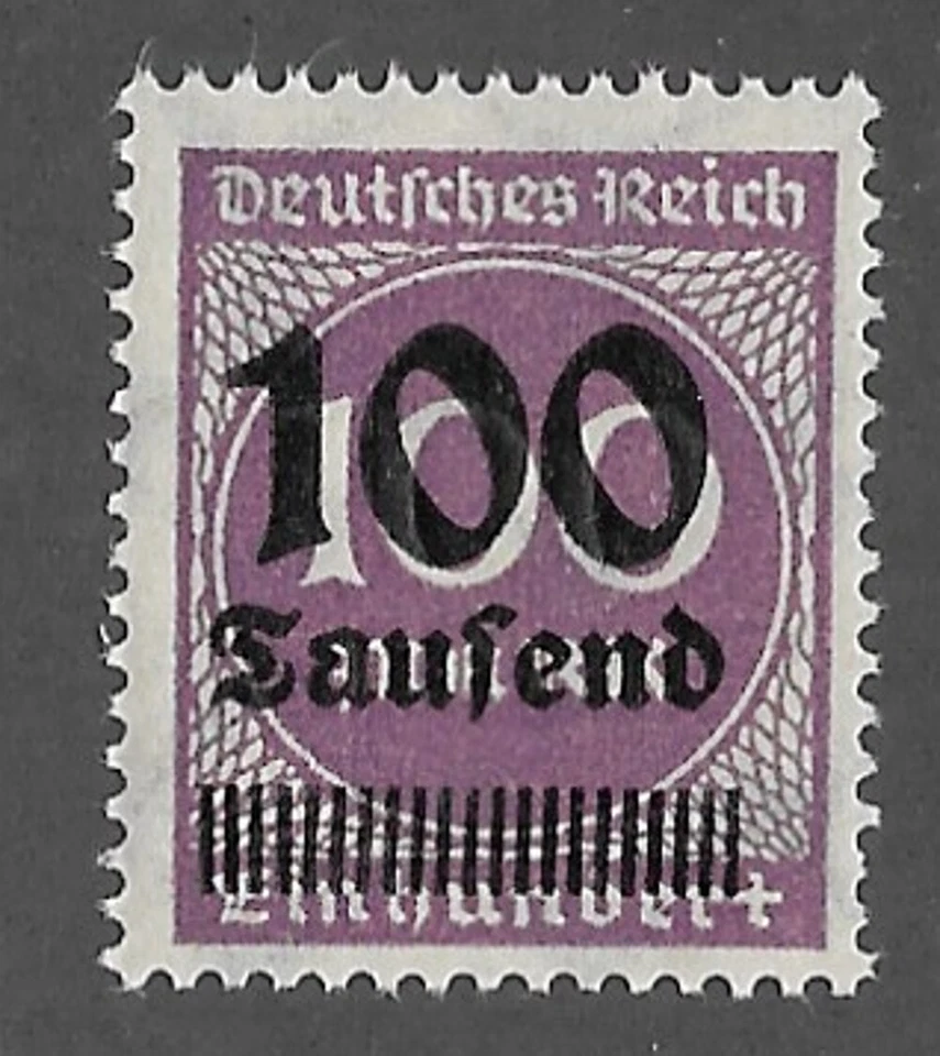 Selo MNH sobreimpressão 100K sobre 100Mk Scott #253 Weimar República Alemã 1923 - Imagem 1 de 1