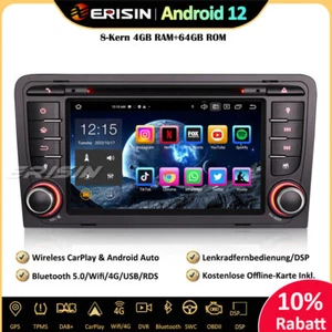 8-Kern DAB+ Android 12 GPS Autoradio Navi CarPlay Wifi CD AUDI A3 S3 RS3 RNSE-PU - Bild 1 von 19