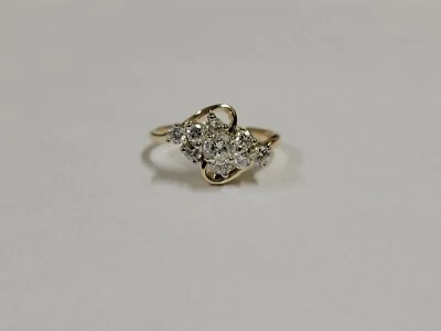 14k Yellow Gold 9 Round Diamonds 0.67 ctw. Ladies Ring Size 6.25 - Image 1 of 4