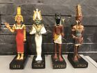 4 Statuettes Dieux Égyptiens - Isis Orisis Amon Anubis - Statue Egypte
