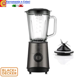 Frullatore Elettrico Con Caraffa Vetro 1,5 L 800W Argento BLACK+DECKER 4 Lame - Foto 1 di 8