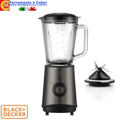Frullatore Elettrico Con Caraffa Vetro 1,5 L 800W Argento BLACK+DECKER 4 Lame - Immagine 1 di 4