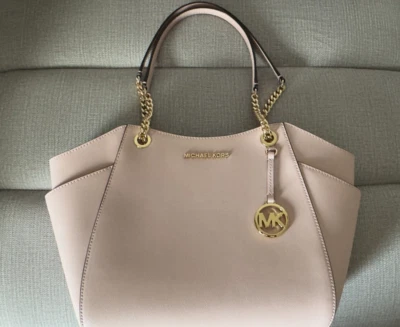 Michael Kors Jet Set Travel Large Chain Shoulder Leather Tote - Soft Pink NEW - Image 1 of 4