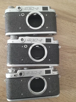 Fed 2 (3 lots) Rangefinder Camra,Vintage USSR For parts,speeds Works Correct - Image 1 of 4