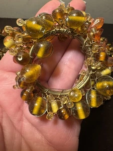 Perlen Bernstein Serviettenringe Schmuck Gold Braun Cluster. Erntedankfest 10er Set - Bild 1 von 6