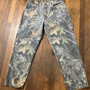 Vintage Wrangler Camo Double Knee Jeans Pants Mens 36x30 Faded Camouflage 90s - Picture 1 of 21
