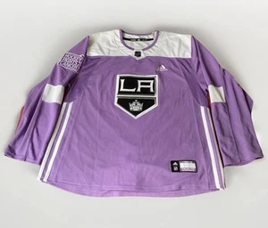 Adidas LA Kings Hockey Fights Cancer Authentic NHL Jersey Purple SZ 56 Adizero - Picture 1 of 20