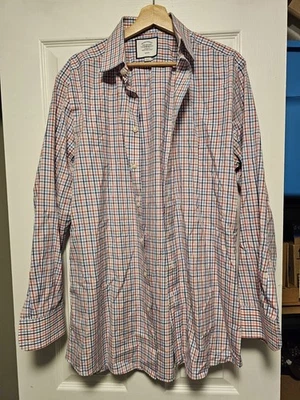 Camisa de vestir Charles Tyrwhitt 16,5-35 roja/blanca/azul a cuadros calce ajustado Foto 1 de 4