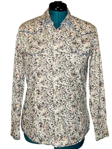 Vintage Panhandle Slim Floral Paisley Western Shirt with Pearl Snaps Size M - Picture 1 of 7