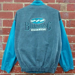 Vintage 90s BILLABONG Snap Button Surf Retro Bomber Varsity Jacket Medium/Large - Picture 1 of 9