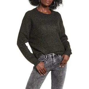 BP. Women's Marl Crewneck Long Sleeve Pullover Sweater Black Multicolor Small - Picture 1 of 5