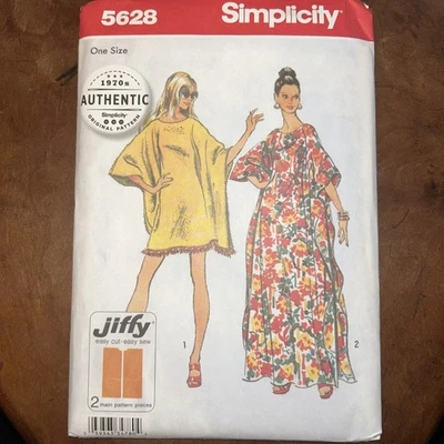 Simplicity Sewing Pattern 5628 One Size Caftan 1970s Original Pattern New Uncut - Image 1 of 4