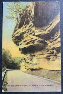 Noel, MO Missouri, Bluffs auf US 71, Preisfahrt der Ozarks Leinen Postkarte - Bild 1 von 2
