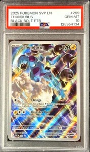 Pokémon SVP EN THUNDURUS 2025 Black Bolt ETB #209 GEMA MT 💎 PSA 10 - Imagen 1 de 6