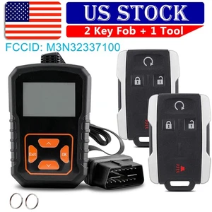 2 For 2014 2015 2016 2017 2018 Chevy Silverado 1500 2500 Key Fob & Program Tool - Picture 1 of 9