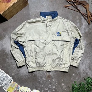 Vintage Sierra Mist Windbreaker Jacket Mens XL Tan Blue Embroidered 200s Coat - Picture 1 of 7