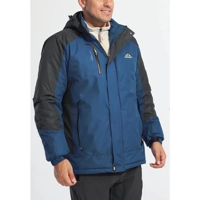 Tacvasen Colorblock Jacket Blue Gray Full Zip Waterproof Fleece Lined 2XL Men's - Image 1 of 4