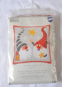 Vervaco Cross Stitch Kit Christmas Gnomes Gonks Cushion Front - Picture 1 of 4