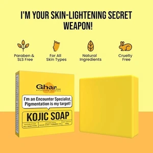 Glow Bar Soap 100g - Pack of 1 - Lemon, Turmeric & Kojic for Spots & Glow - Picture 1 of 18