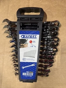 Expert 12pc Metric Flex-Head Ratcheting Combination Wrench Set 12pt E111102 NEW - Picture 1 of 4