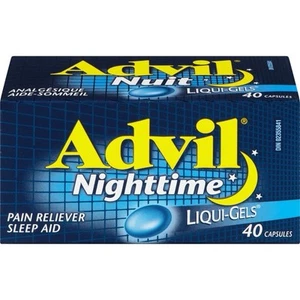 Advil PM Ibuprofen Liqui-Gels Pain Reliever Nighttime Sleep Aid 40 Ct Pack of 2 - Picture 1 of 2