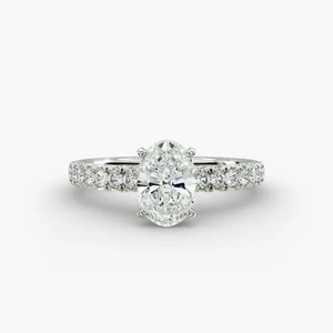 6.45CT Oval Cut Lab Grown Diamond Wedding Engagement Ring in 14k White Gold - Picture 1 of 12