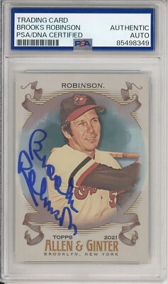 2021 Topps Allen & Ginter Brooks Robinson Signed Card PSA DNA COA Autograph HOF - Image 1 of 2