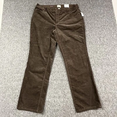 Pantalones de pana St Johns Bay para mujer 16W (35x31) cultivados rectos elásticos - NUEVO Foto 1 de 4