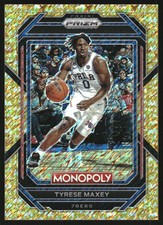 2022-23 Panini Prizm Monopoly Gold Money Shimmer #69 Tyrese Maxey /500