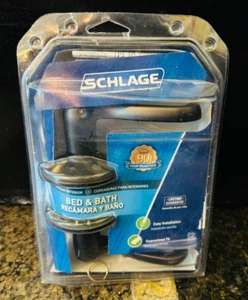 Schlage Flair Aged Bronze Interior Bed/Bath Privacy Door Handle UPC 043156791750 - Picture 1 of 2