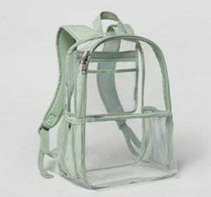 Embark Mint Green Trim 16" Clear See Through Design Backpack NWT - Picture 1 of 2