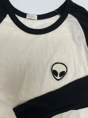 John Galt L/S Crew Neck T-Shirt Brandy Melville Italy Alien Patch Size Small - Image 1 of 4