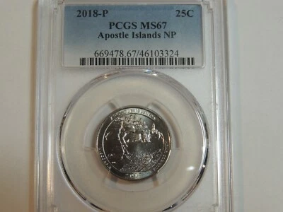 2018 P PCGS MS67 Apostle Islands Quarter - Image 1 of 2