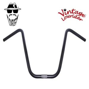ORIGINAL VINTAGE LOWRIDER DYNO STYLE STEEL 13.5" RISE HANDLEBAR 22.2MM IN BLACK. - Picture 1 of 1