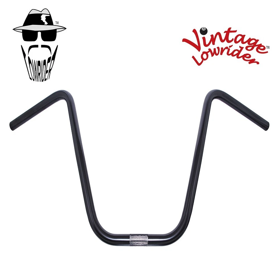 ORIGINAL VINTAGE LOWRIDER DYNO STYLE STEEL 13.5" RISE HANDLEBAR 22.2MM IN BLACK.