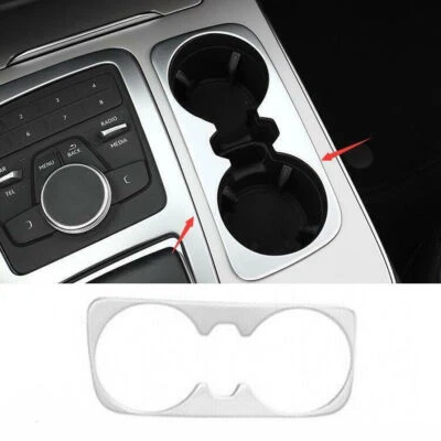 Para Audi Q7 2016-2019 Plata Mate Coche Engranaje Agua Portavasos Panel Cubierta Borde 1* Foto 1 de 4