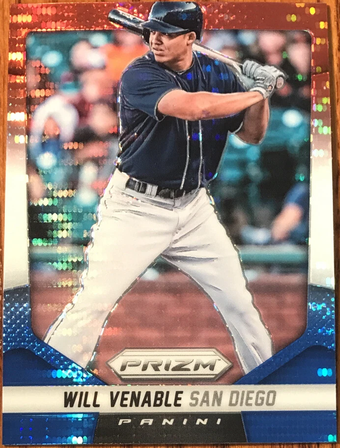2014 Panini Prizm Prizms Red White & Blue Pulsar Will Venable #30 - Image 1 of 2