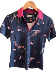Callaway Opti Dri Short Sleeve Polo Golf  Shirt Women's Size XS -Blue Floral NWT - Picture 1 of 3
