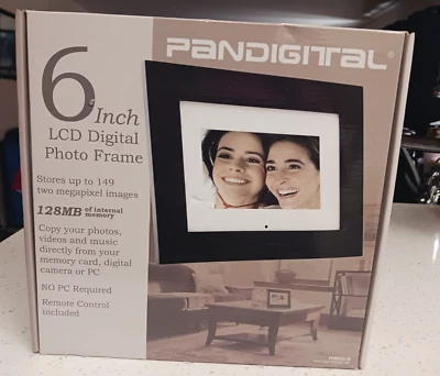 PANDIGITAL 6 Inch LCD Digital Photo Frame 128MB Internal Memory NEW Open Box - Image 1 of 4