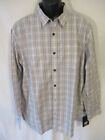 Dickies Cotton Blnd Gray Check Relaxed Fit Long Slve Woven Shirt SR$50 NEW