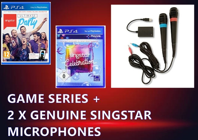 Playstation 4 / 5 Ps4 Ps5 Singstar Bundle 2x Microphones + Sing star  Celebrat