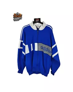 Vintage Adidas Track Top Jacket 1990s (L) Blue White jacke - Picture 1 of 5